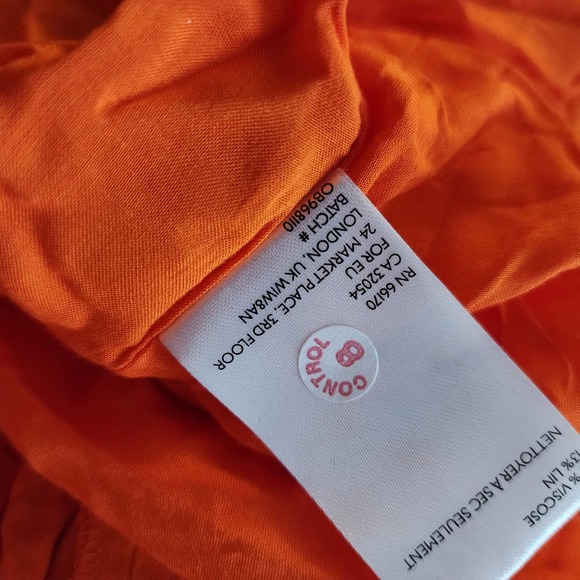 Free People Like A Lady Mini Dress Orange Combo Size Large NWT - Picture 8 of 9